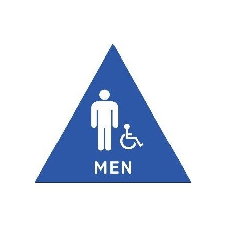 United Visual Products Men, 12" W x Triangle, Acrylic UVT24TH-BLUE